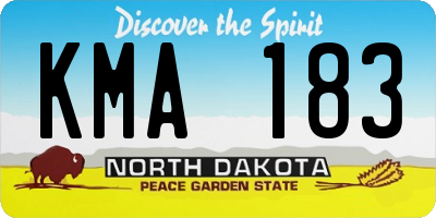 ND license plate KMA183