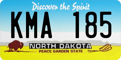 ND license plate KMA185