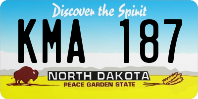 ND license plate KMA187