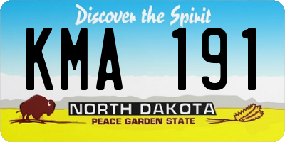 ND license plate KMA191
