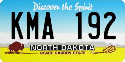 ND license plate KMA192
