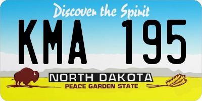 ND license plate KMA195