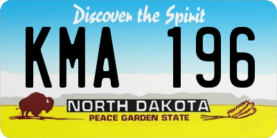 ND license plate KMA196