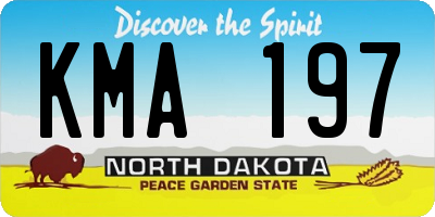 ND license plate KMA197
