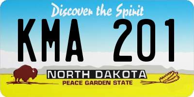 ND license plate KMA201