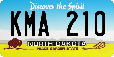 ND license plate KMA210