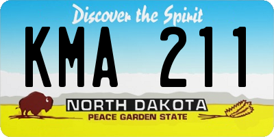 ND license plate KMA211