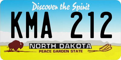 ND license plate KMA212
