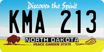 ND license plate KMA213