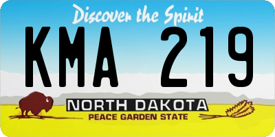 ND license plate KMA219