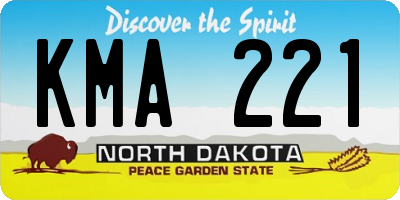 ND license plate KMA221