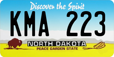 ND license plate KMA223