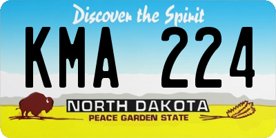 ND license plate KMA224