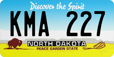 ND license plate KMA227