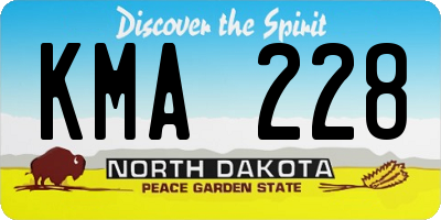 ND license plate KMA228