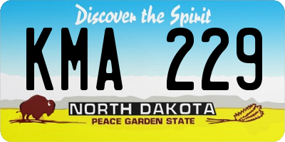 ND license plate KMA229