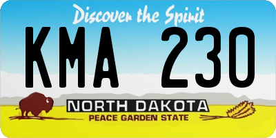 ND license plate KMA230