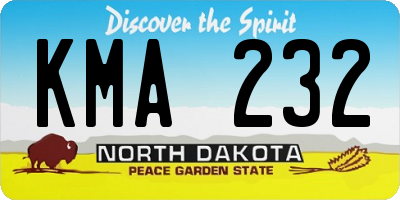 ND license plate KMA232