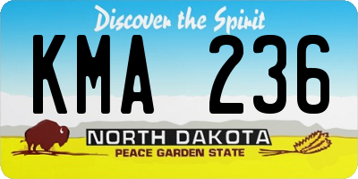 ND license plate KMA236