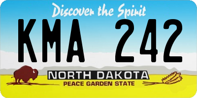 ND license plate KMA242