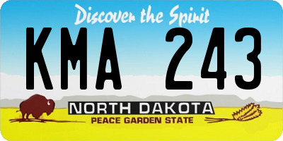 ND license plate KMA243