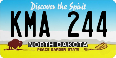 ND license plate KMA244