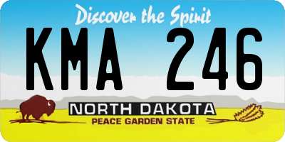 ND license plate KMA246