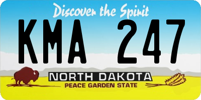 ND license plate KMA247