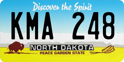 ND license plate KMA248