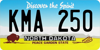 ND license plate KMA250