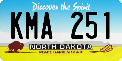 ND license plate KMA251