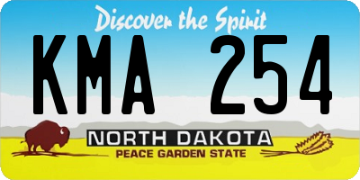ND license plate KMA254