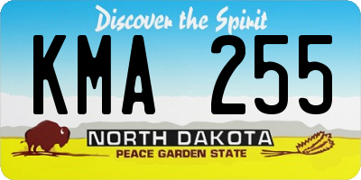 ND license plate KMA255
