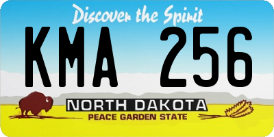 ND license plate KMA256