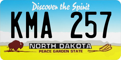 ND license plate KMA257