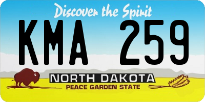 ND license plate KMA259