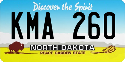 ND license plate KMA260