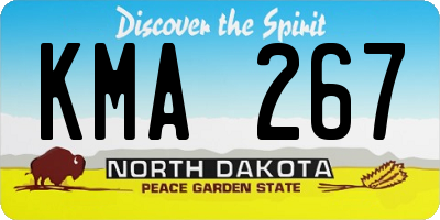ND license plate KMA267