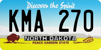 ND license plate KMA270