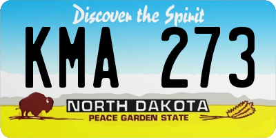 ND license plate KMA273