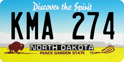 ND license plate KMA274