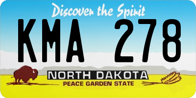 ND license plate KMA278
