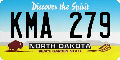 ND license plate KMA279