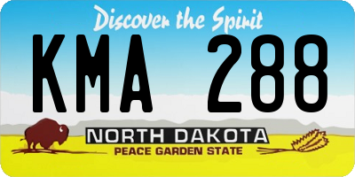 ND license plate KMA288