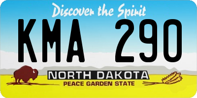 ND license plate KMA290
