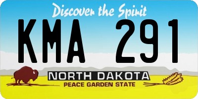 ND license plate KMA291