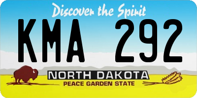 ND license plate KMA292