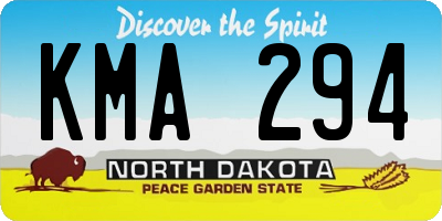 ND license plate KMA294