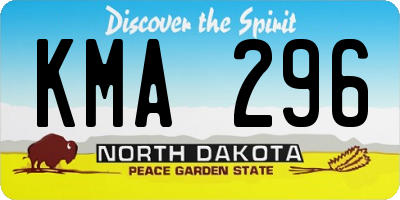 ND license plate KMA296