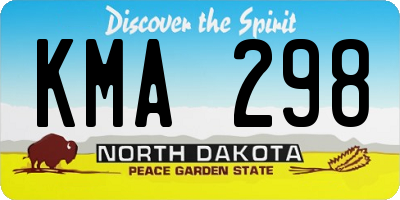 ND license plate KMA298